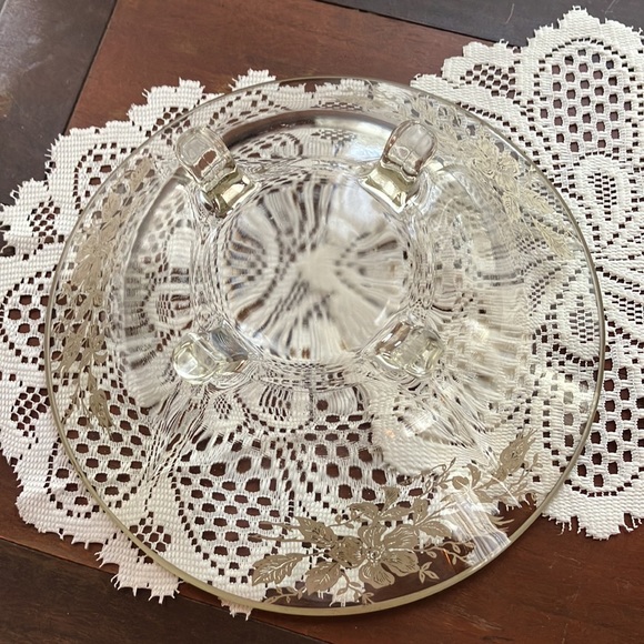 Sterling Floral Gilded Crystal Footed Bowl (creamer & sugar listed separately) - Picture 8 of 8